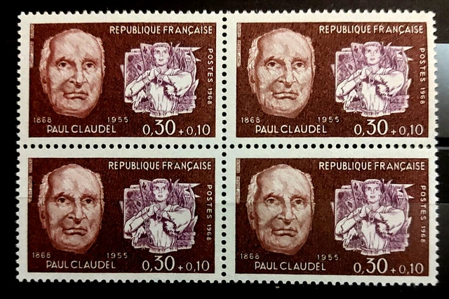 France bloc de 4 timbres  neuf** YV N° 1553 Paul Claudel