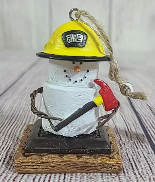 Midwest The Original Christmas  Smores Fireman Ornament White Yellow Red 2016