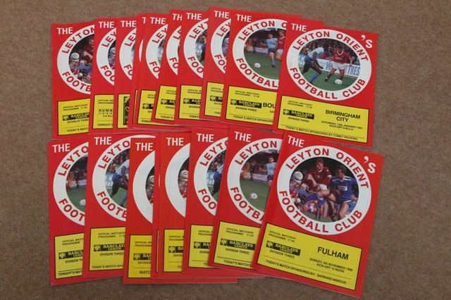 Leyton Orient FC - 1990-1991 Season - Home Football Programmes
