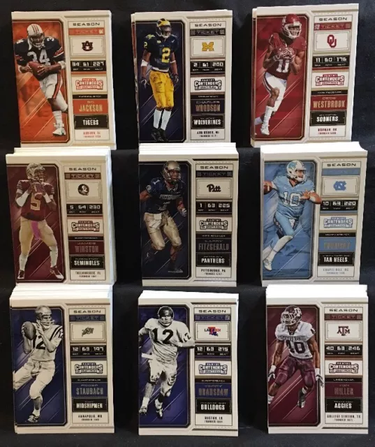 2018 Panini Contenders Draft Picks Football Cards Singles You Pick