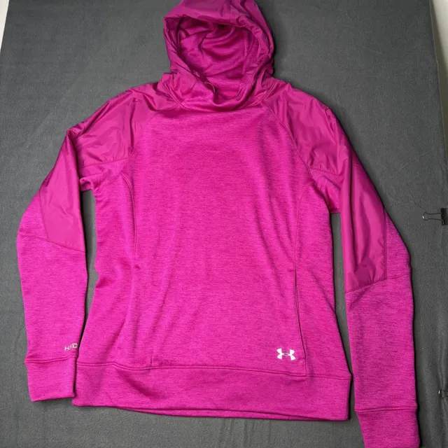 Under Armour Hoodie Womens Large Pullover Sweater Storm 1 Fleece Pink Magenta
