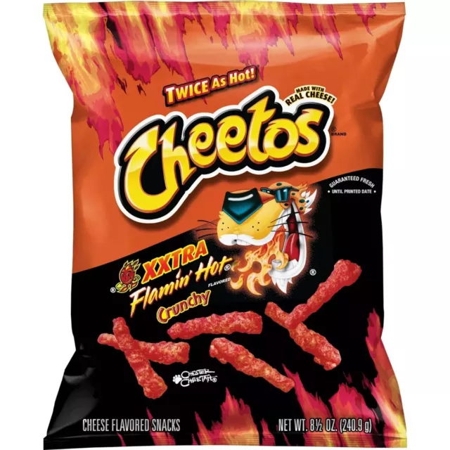 Cheetos Crunchy Xxtra Flamin Hot' Cheese Flavored Chips Puffed Snacks, 3.25 o...