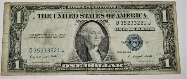 1935 G $1.00 Silver Certificate Dollar Bills - Blue Seal! ⭐416⭐