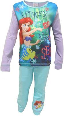 Disney Princess Ariel Little Mermaid Long Girls Pyjamas Age 18 moths to 5 years