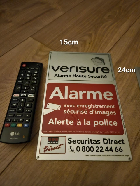 VERISURE PROMO Plaque Plexi VERISURE 24 cm X 15 cm NEUVE