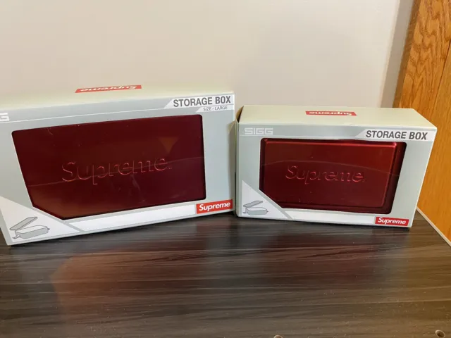 Supreme SIGG Large/Small Metal Storage Box SS18 Red Combo