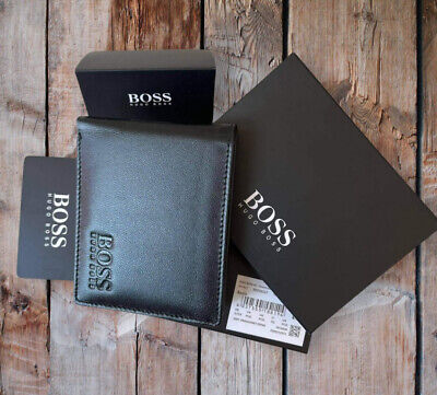 Boss New Hugo Boss Men’s Slim Coins & Notes Smart Leather Wallet For Bank Card 