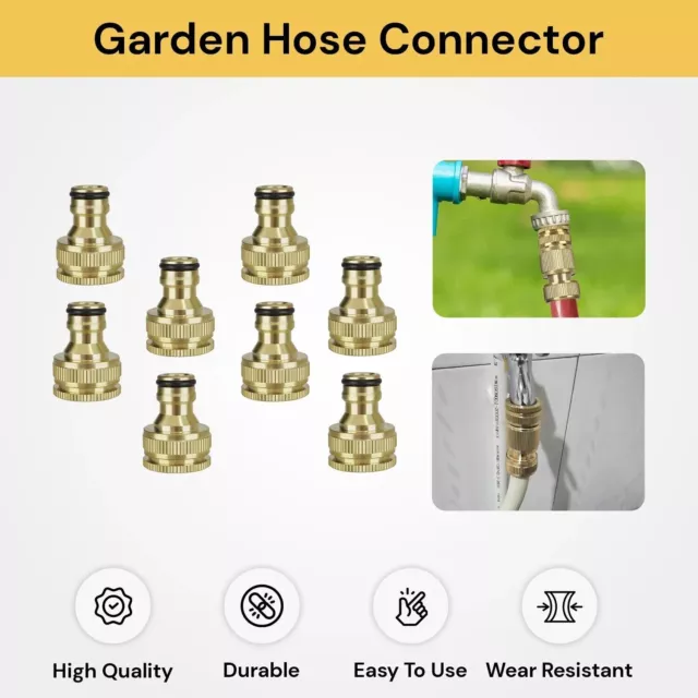 Garden Hose Connector Garden Lawn Water Pipe Fitting Connector Brass Tap Adaptor 2