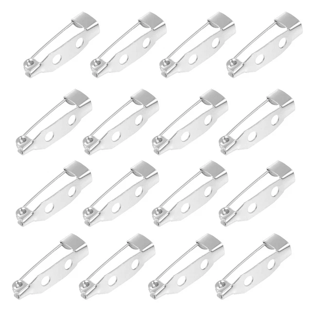 50 Pcs Stift Metall Brosche Pin-Rücken-Sicherheitsverschluss Silver