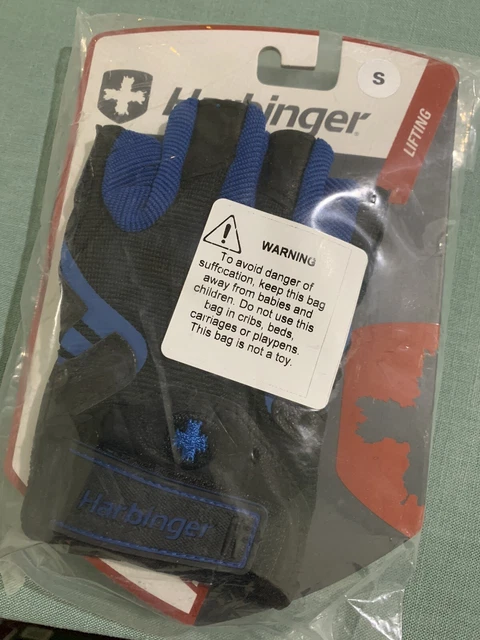 Harbinger Pro Non-Wristwrap Weightlifting Gloves w/ Vented Cushion S Black Blue