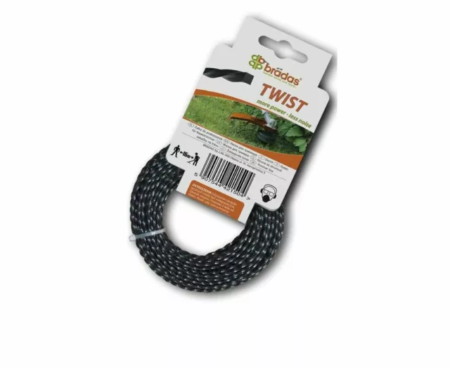 HEAVY DUTY TWIST STRIMMER LINE 2mm X 15M  FOR PETROL STRIMMERS WIRE CORD