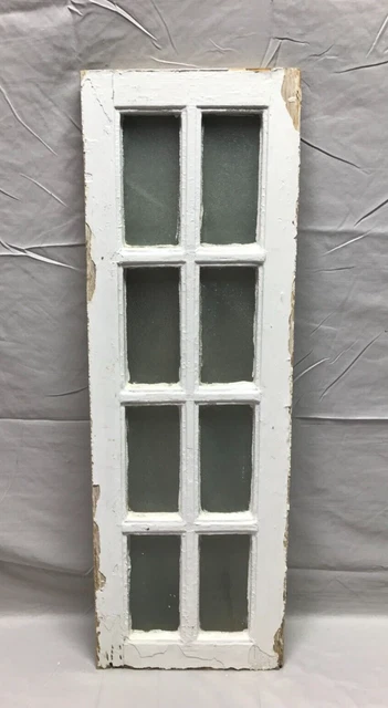 Antique VTG 12x35 8 lite Privacy Glass Window Transom Sidelight Sash Old 566-23B