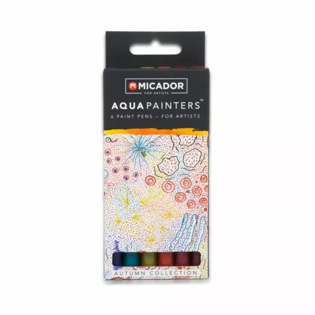 Micador Aqua Painters Artist Markers 6 Pack | Autumn Collection