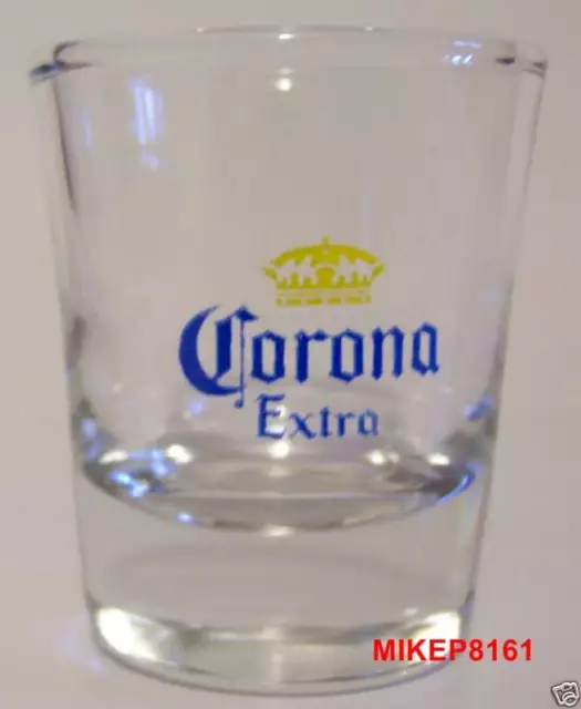 Corona Extra Beer Logo On A Clear Shot Glass