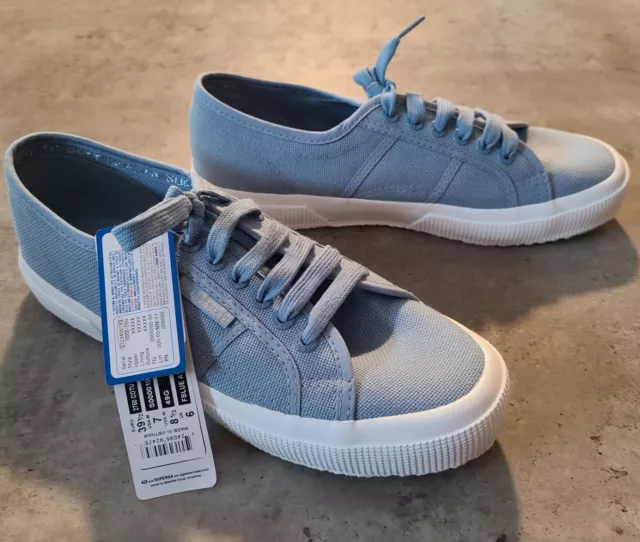 NWT Superga 2750 Cotu Classic Canvas Sneaker Blue Unisex 7 M/8.5 Women/39.5 EU