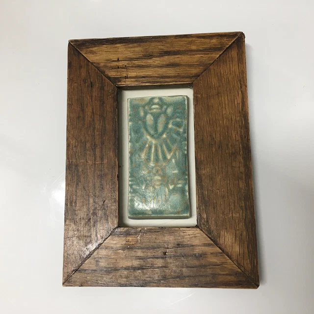 ADELAIDE ROBINEAU Green Art Pottery Tile -ART DECO -Castle Rock Pottery,CO-MINT