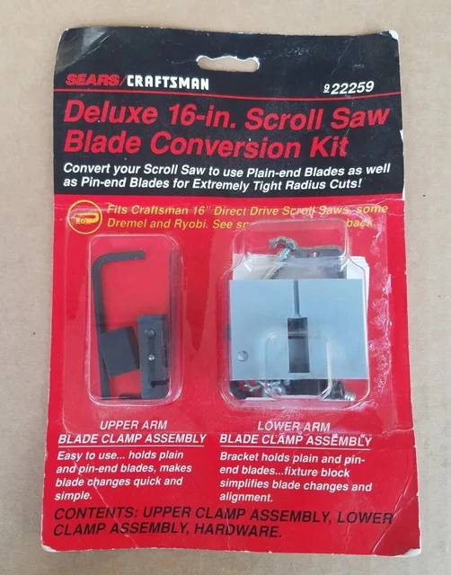 NOS SEARS CRAFTSMAN 22259 Deluxe 16in Scroll Saw Blade Conversion Kit