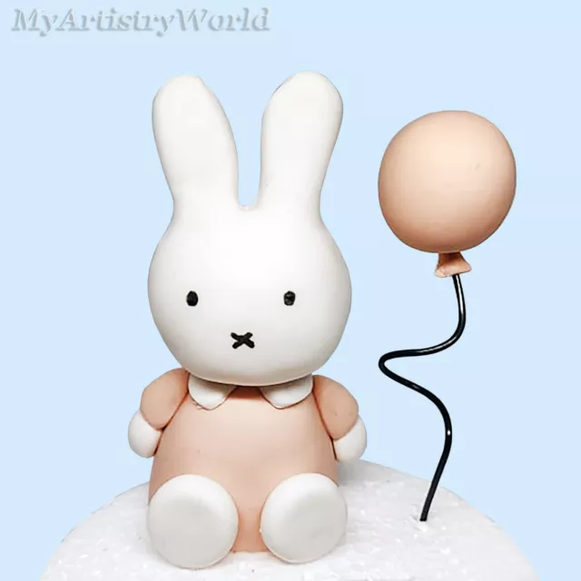 Miffy (bunny) cake topper. Edible 3D fondant/gum paste Miffy figurine