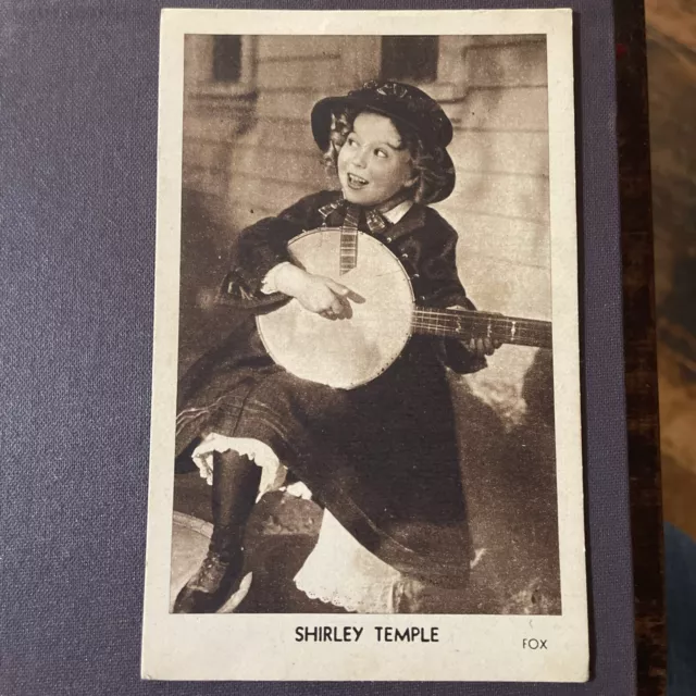 Actress Young Shirley Temple With Banjo Vintage RP Postcard