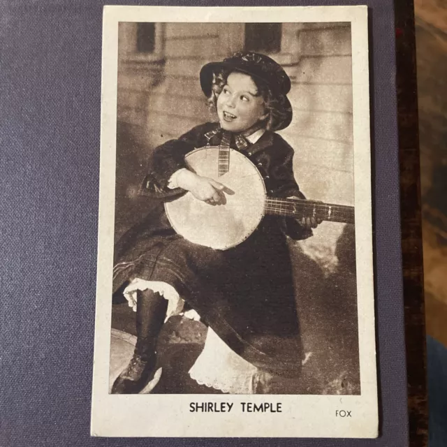 Schauspielerin junger Shirley-Tempel mit Banjo Vintage RP Postkarte