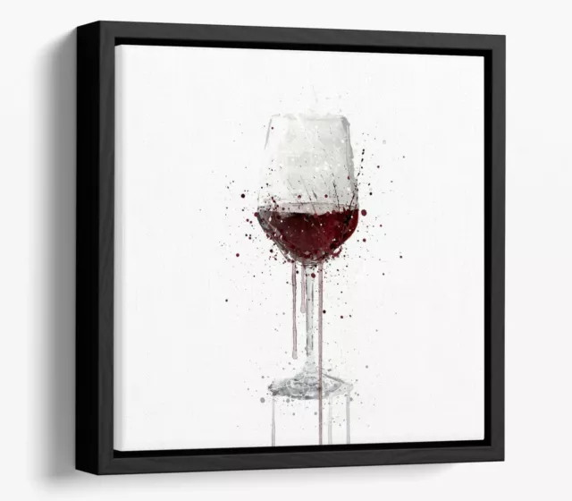 Wine Glass Splash Art Square Canvas Wall Art Float Effect/Frame/Poster Print-