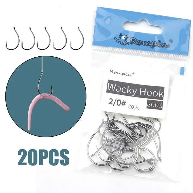 20x Verrückter Haken Wurm Rig Köder Drop-Shot Rig Bleikopf Haken kohlenstoffre