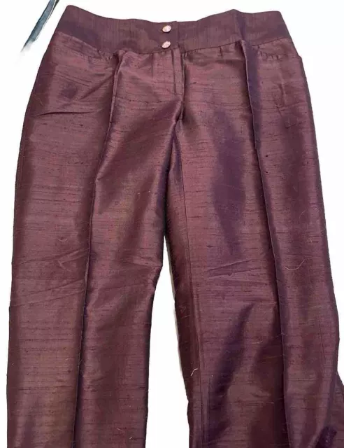 NEW Dolce & Gabbana 100% silk pants with Crystal buttons, Size 46