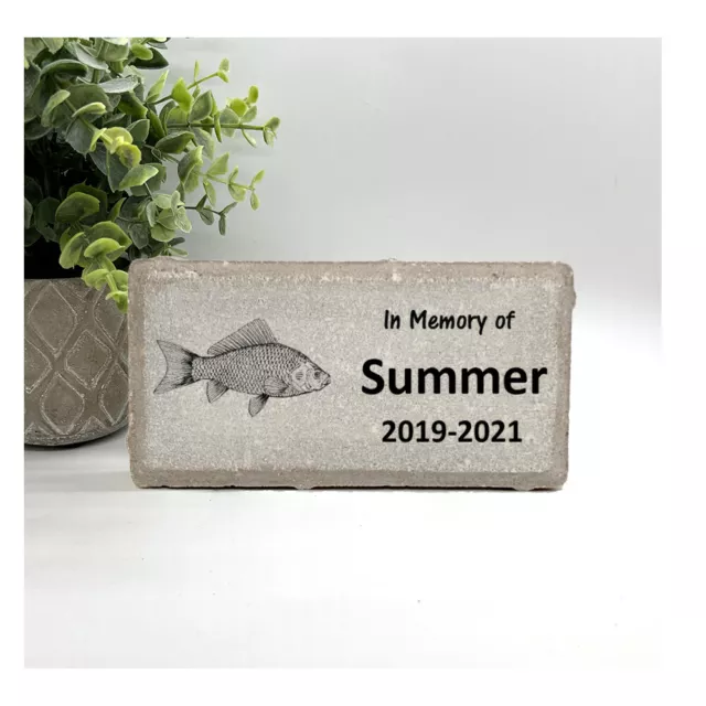 Fish Memorial Stone - Pet Loss Gift - Stone Choice - Personalized for Free