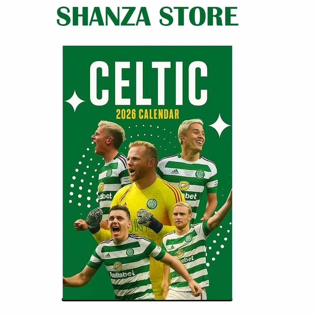 CELTIC FOOTBALL CLUB 2026 Unofficial Calendar With Player Photos Large Celtic Football Club 2026 Unofficial Calendar With Player.webp