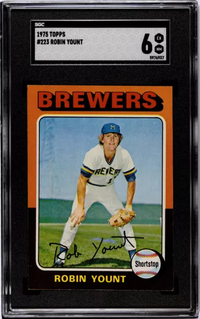 1975 Topps #223 Robin Yount Rookie SGC 6 Milwaukee Brewers HOF Baseball Card