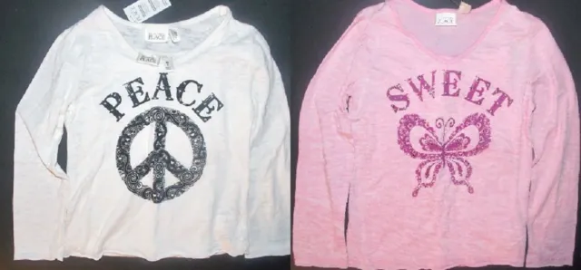 The Children's Place Girls Long Sleeve 2 Piece Shirts Sizes XS 4 and Sm 5-6 NWt