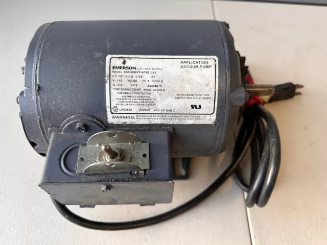 Emerson Vacuum Pump Motor model S55NXMPF-6788 HP 1/3 Volts 115