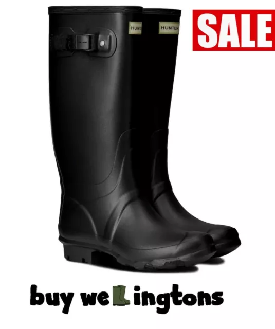 Huntress Wide Calf Ladies Wellies Hunter Wellington Boots Black Size 7