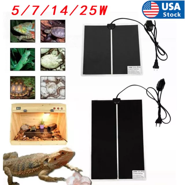 Pet Reptile Heater Under Tank Heating Pad Aquarium Warming Heat Lizard Mat 110V