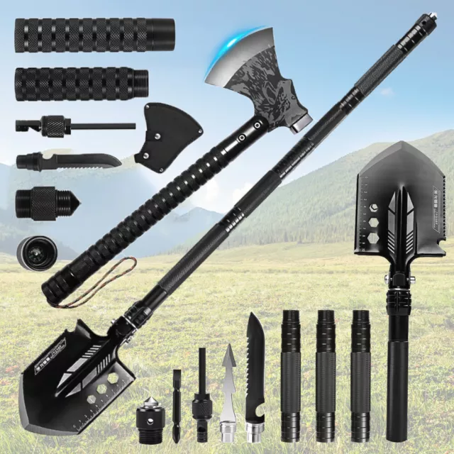 Axt Beil Klappschaufel Set Tomahawk Survival Camping Spaten Militär Outdoor Tool