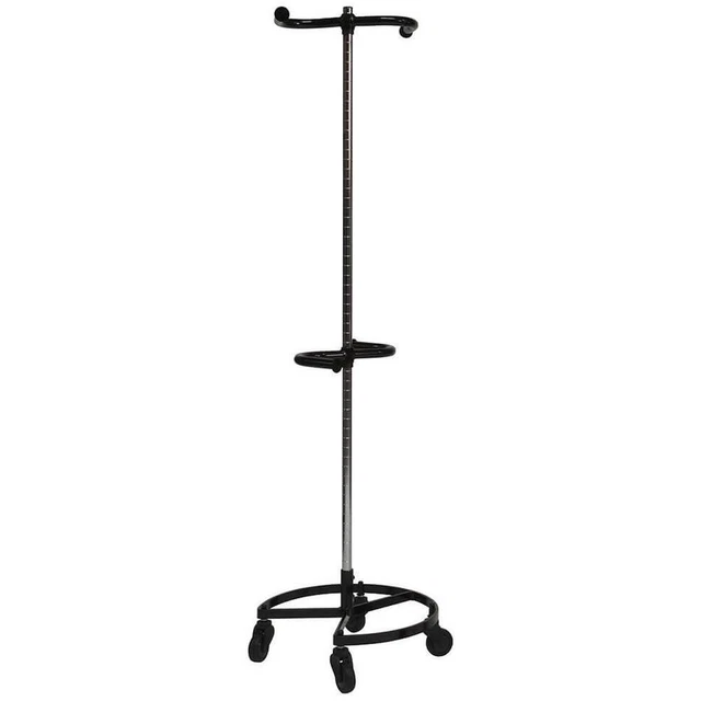 Floor Standing Coat Rack W/ Double Adjustable Rail Black 970002Blk