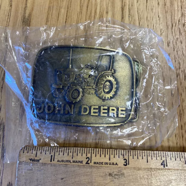 1980 John Deere Metal Belt Buckle Tractor New Old Stock