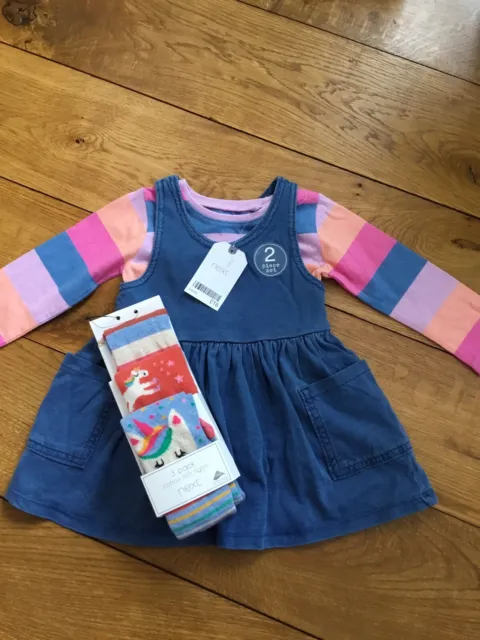 Collant top per bambina Next vestiti Pinafore nuovissime con etichette 6-9-12 mesi