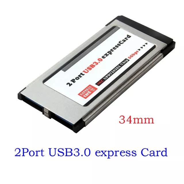 PCI-E PCI Express To 2 Port USB 3.0 34 mm Expresscard Card Converter Adapter