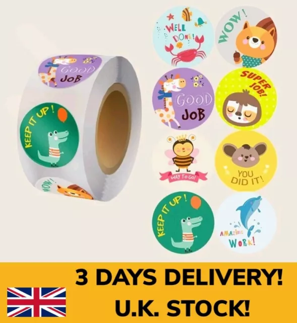 Kids Reward Stickers Encouraging Nursery Teaching Well Done School Learning UK