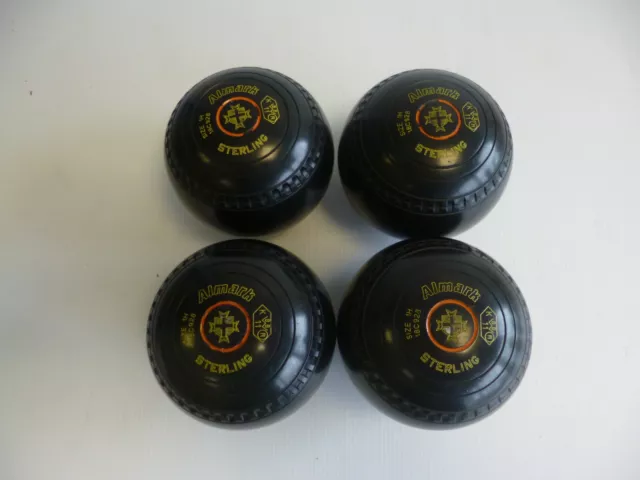 Set of Almark  Sterling size 1 heavy gripped lawn bowls