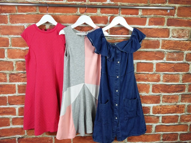Girls Bundle Age 7-8 Years River Island H&M M&S Dress Set Denim Summer 128Cm