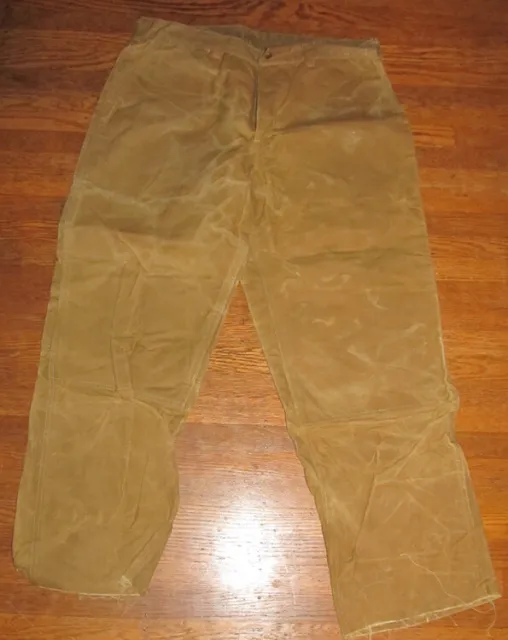 Vintage Filson Tin Cloth Pants, Waxed Cotton Oil Finish