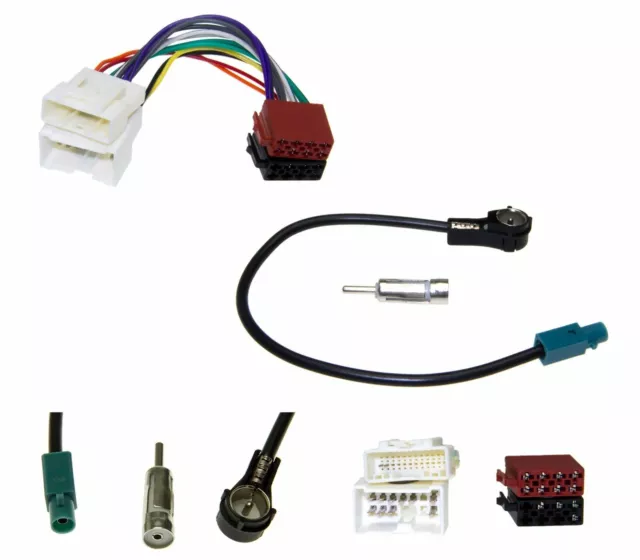 Para Renault Radio Montaje Adaptador Kit Antenas Cable Conector Enchufe din Iso