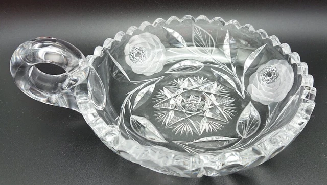 American Brilliant Period (ABP) Cut Glass 6-inch Nappy Rose Pattern