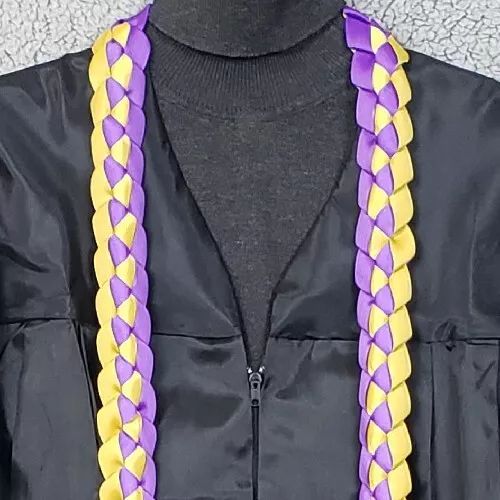 Graduation Stole Sash Ribbon with 2024 GOLD & PURPLE (or Choose Ribbon Colors) 3
