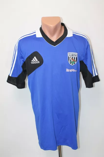 West Bromwich Albion Football Shirt Jersey 2011 Training Adidas Size L Blue Mens