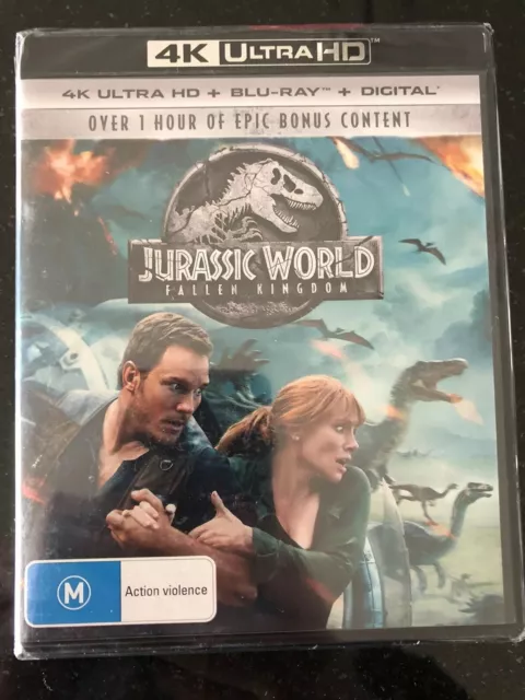 Jurassic World: Fallen Kingdom***4K Ultra Hd Blu-Ray**Region Free***New & Sealed