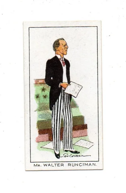CARRERAS CIGARETTE CARD NOTABLE M.P.s 1929 No. 39 Mr. WALTER RUNCIMAN