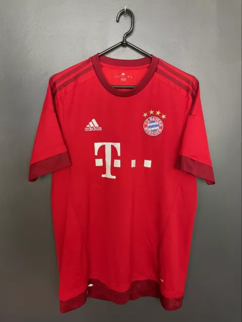 Bayern Munich 2015/2016 Home Football Shirt Adidas Soccer Jersey Size L Adult